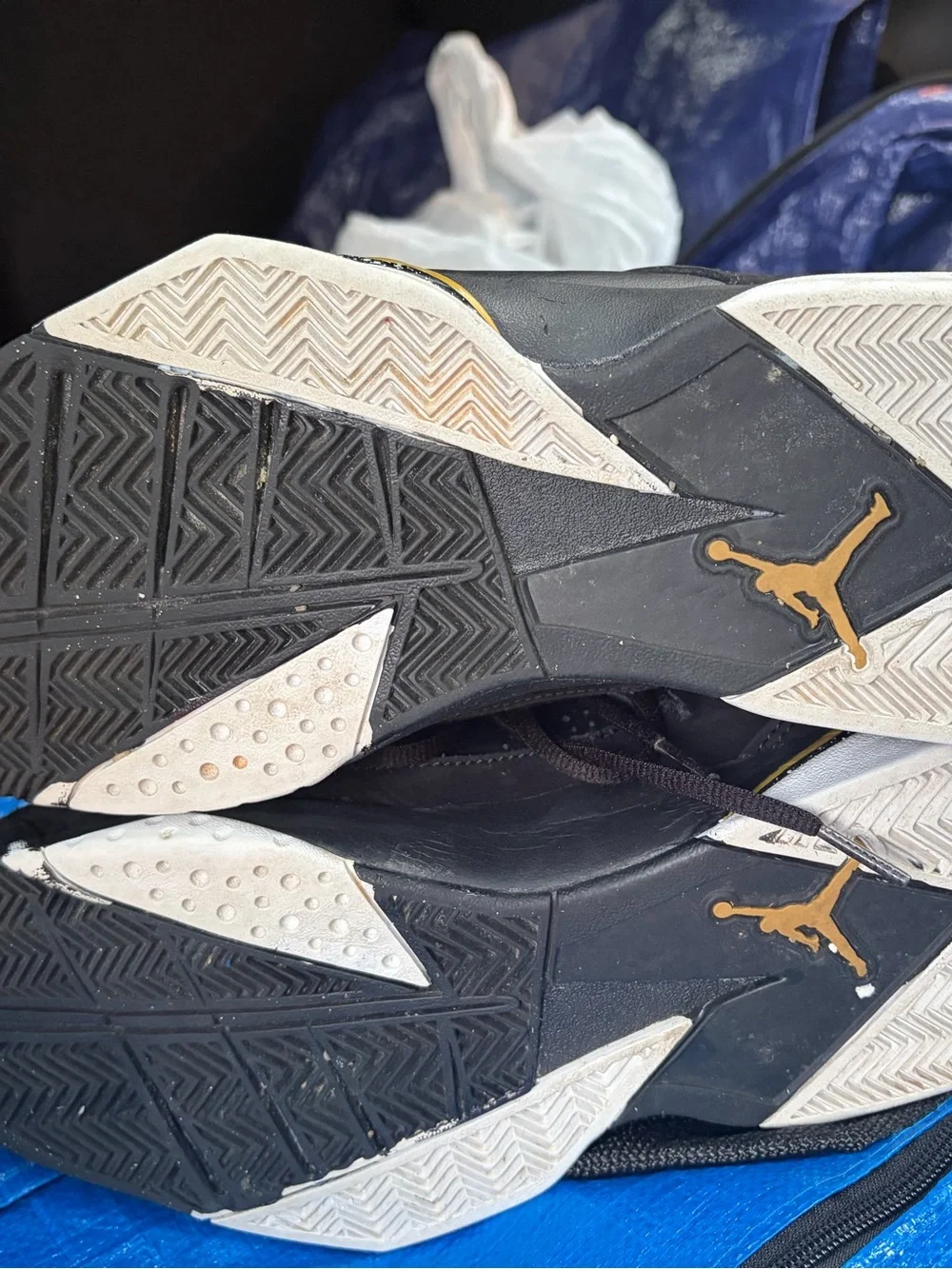 Jordan Men’s Black Suede High-Top Sneakers with Gold Jumpman